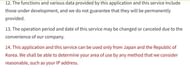 A screenshot from the Terms of Service on the PUBG Mobile KR/JP website
